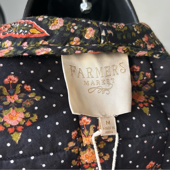 Farmer market women’s long sleeves open front reversible quilted puffer jacket M - Picture 3 of 9